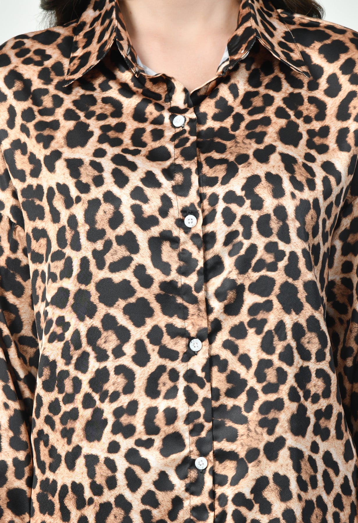 Japanese Satin Leopard Print Co-Ord Set – Elegant Modest Wear