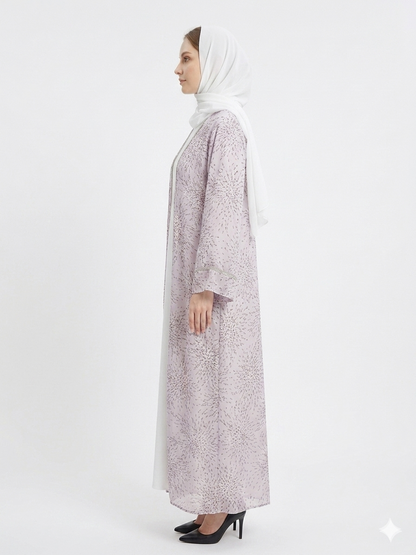 Rizqé Lavender Radiance Sheer Kimono Gorgeous Abaya