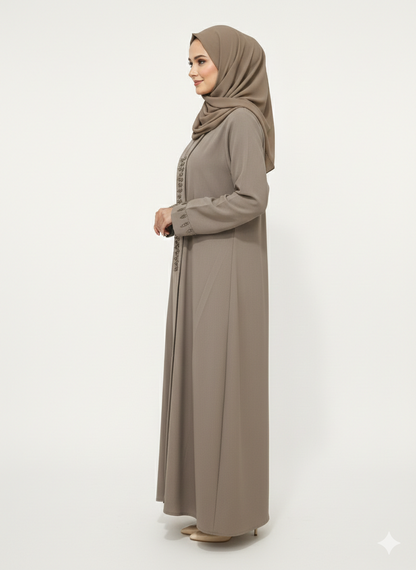 Rizqé Coffee Artisan Modest Embellished Abaya