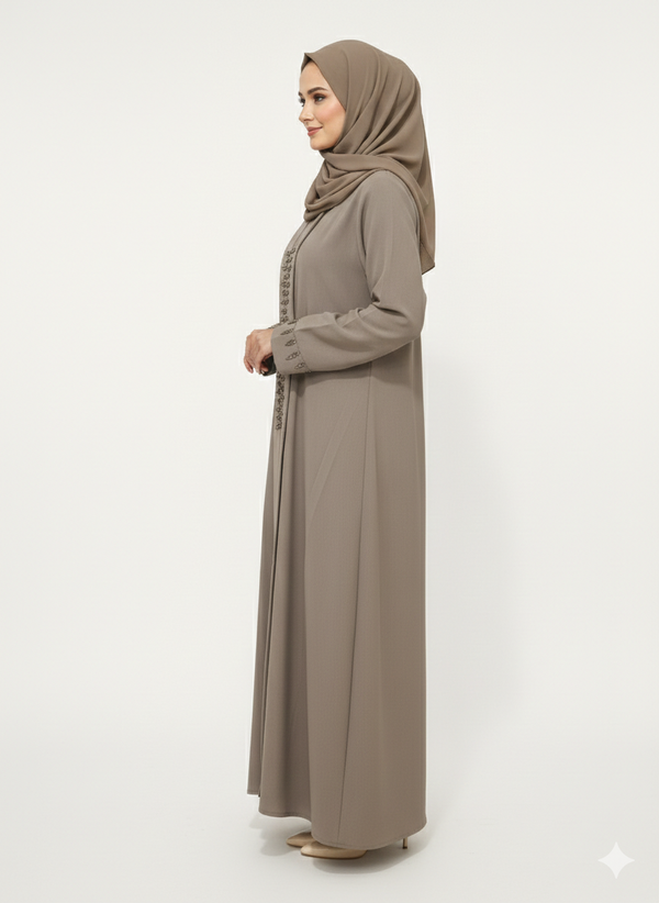 Rizqé Coffee Artisan Modest Embellished Abaya