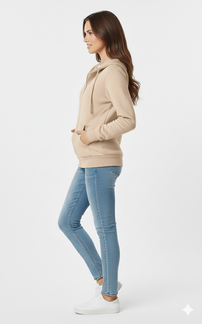 Rizqé Unisex Full-Zip Hoodie with Kangaroo Pocket | Premium 390 GSM Cotton