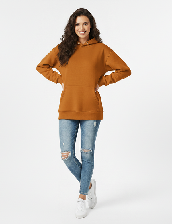 Rizqé Copper Brown 390 GSM Luxury Pullover Hoodie | Rizqé by Zadine Premium Streetwear Blanks