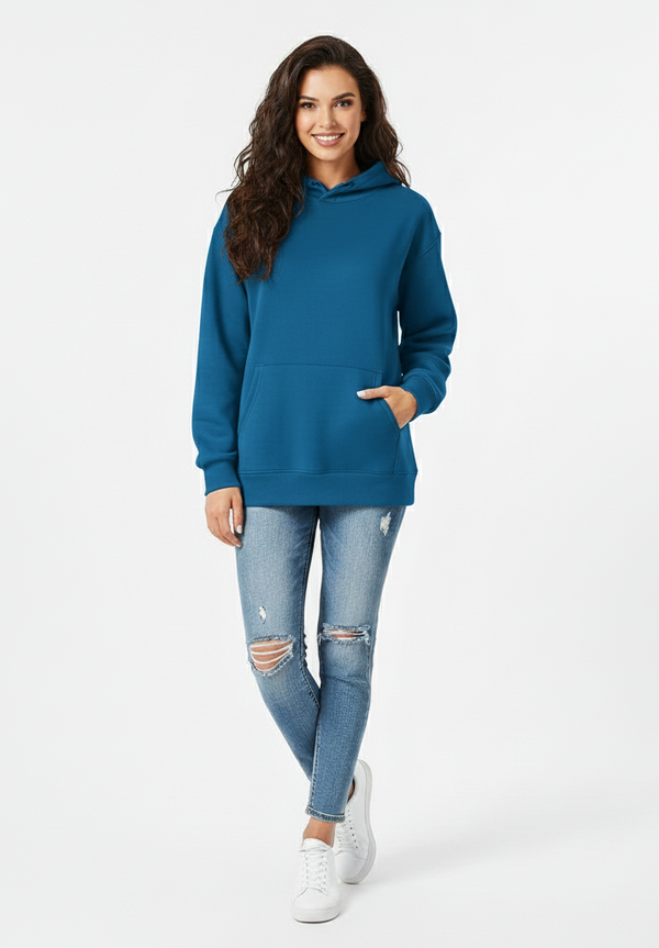 Atlantic Blue 390 GSM Heavyweight Pullover Hoodie | Rizqé by Zadine Premium
