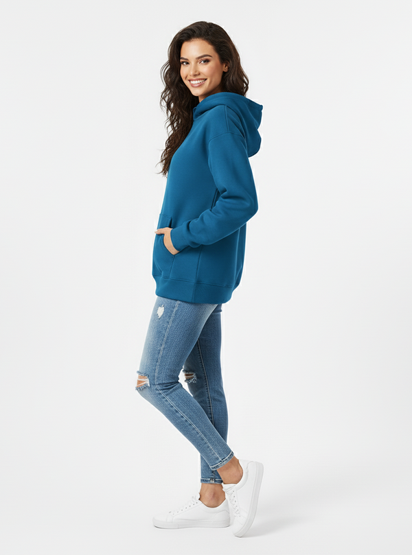 Atlantic Blue 390 GSM Heavyweight Pullover Hoodie | Rizqé by Zadine Premium