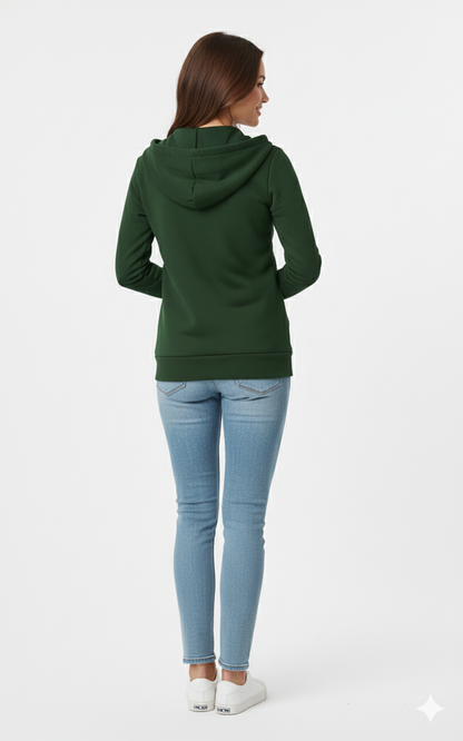 Unisex Dark Green 390 GSM Cotton Zipper Hoodie | Rizqé by Zadine Wholesale Customizable Blanks