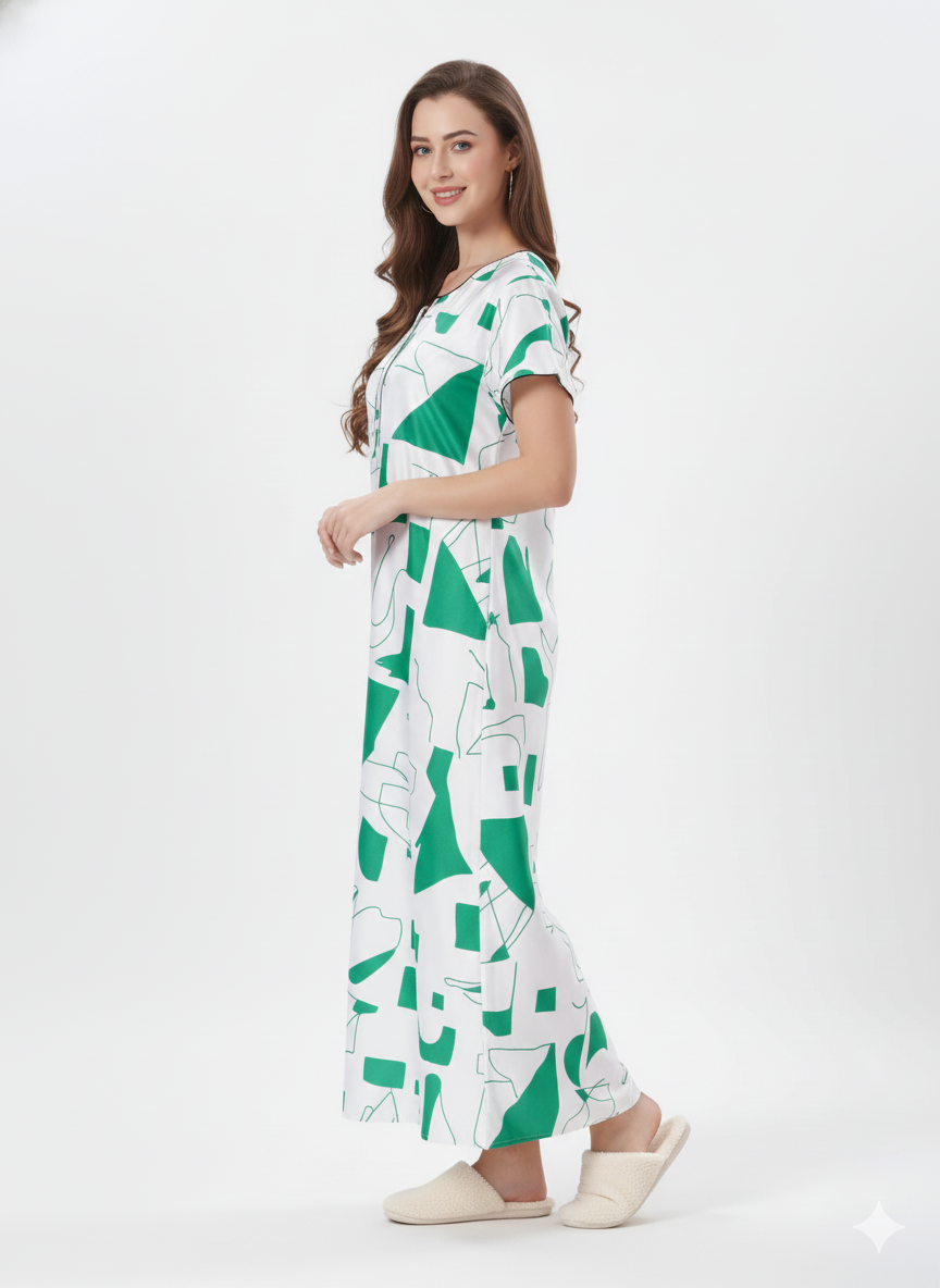 Ivory Serenity White Italian Satin Nightgown | Rizqé by Zadine Luxury Maxi Sleep Dress