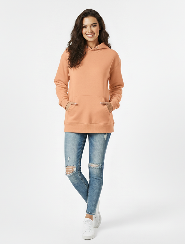 Peach Blossom 390 GSM Luxury Pullover Hoodie | Rizqé by Zadine Soft Pastel Solids