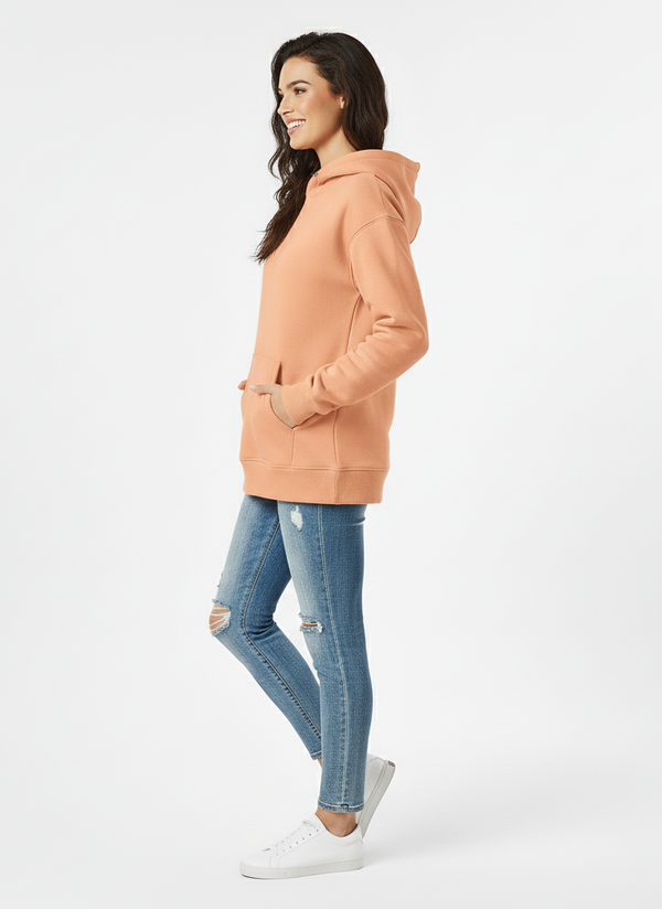 Peach Blossom 390 GSM Luxury Pullover Hoodie | Rizqé by Zadine Soft Pastel Solids