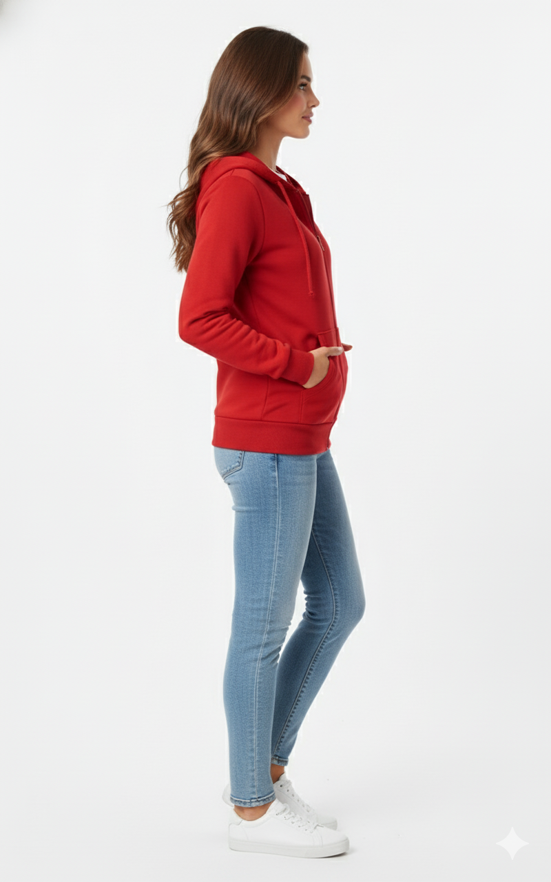 ardinal Red 390 GSM Ultimate Full-Zip Hoodie | Rizqé by Zadine High-Volume Solid Apparel