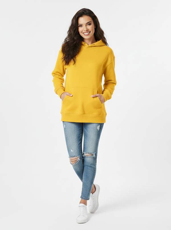 Sunburst Yellow 390 GSM Heavyweight Pullover Hoodie | Rizqé by Zadine Bright Color Blanks