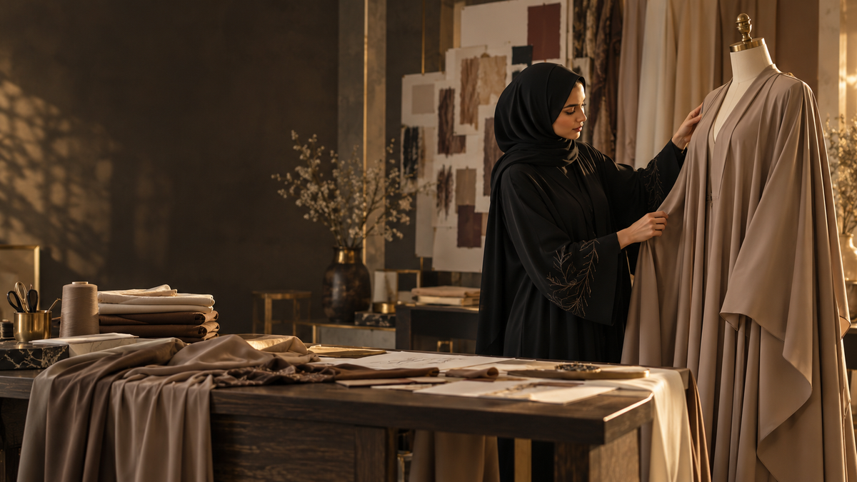 Rizqé original abaya collection design development campaign banner